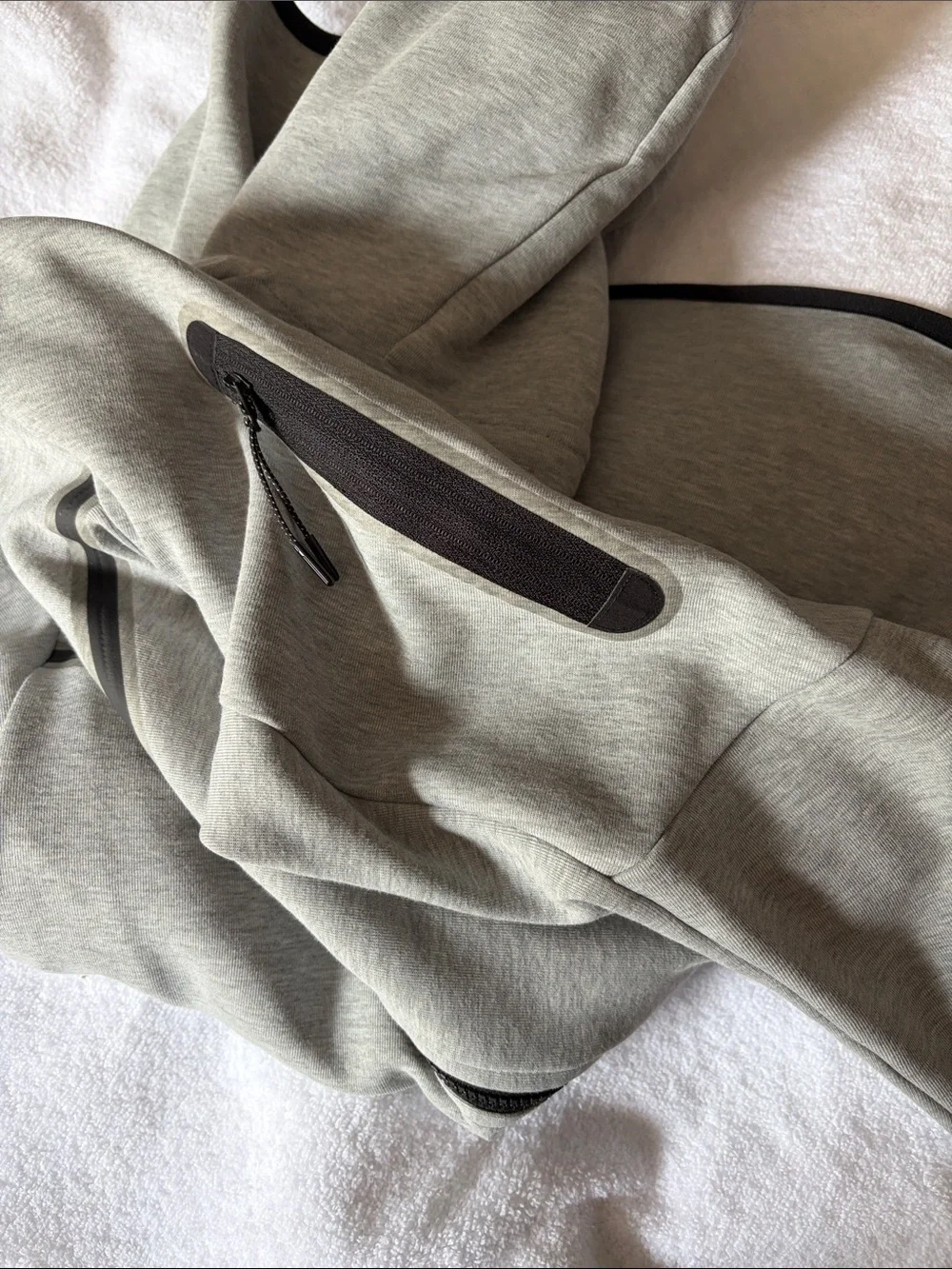 Nike Boys Grey Hoodie Jacket with Black Trim Nike tech